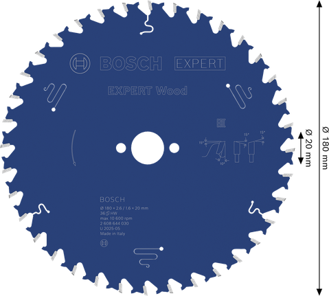 BoschEXPERT 木工圆锯片 180 毫米 T36。
